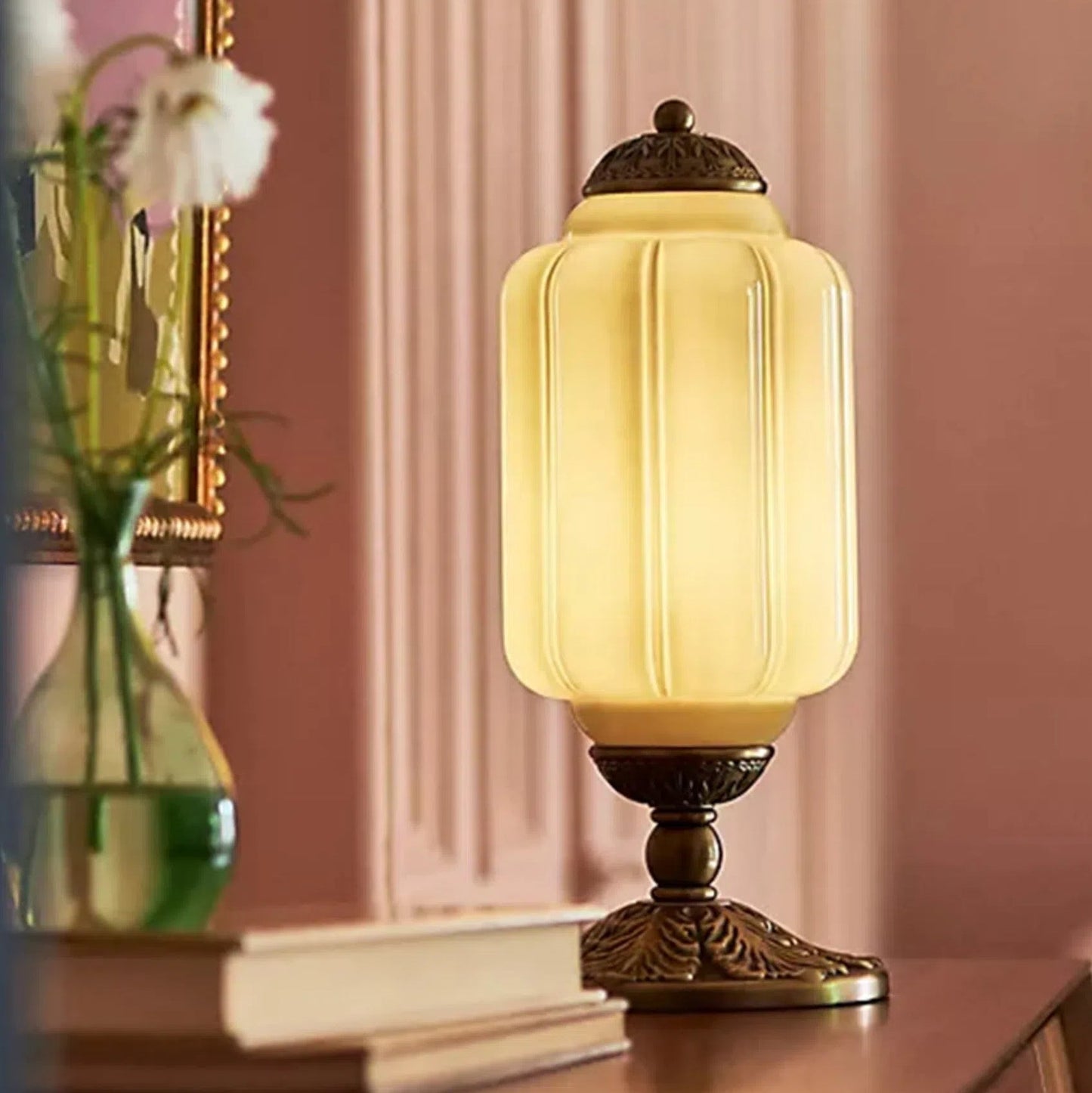 Lampe de Table Vintage Sif Eloise – Verre Opale et Élégance Rétro Française