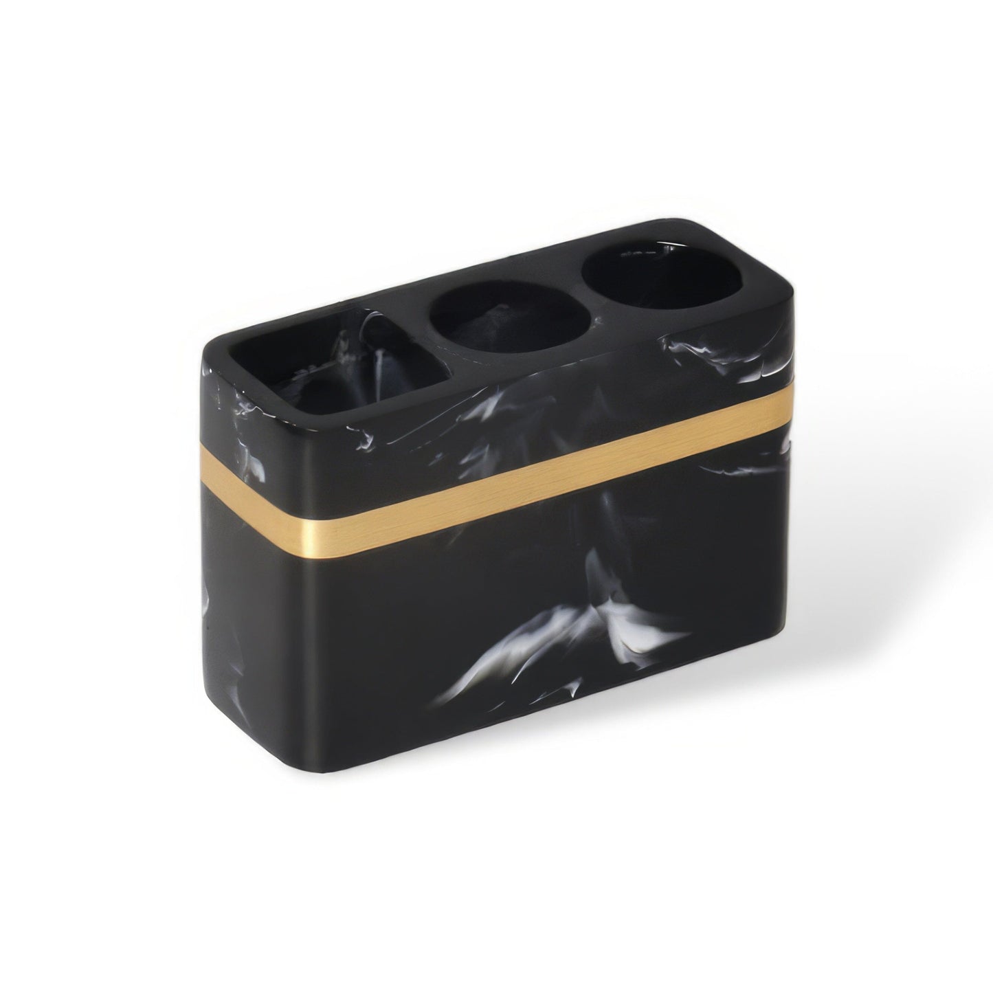 Ensemble d’Accessoires de Salle de Bain 8 Pièces – Élégance Noire et Dorée pour un Look Hôtelier