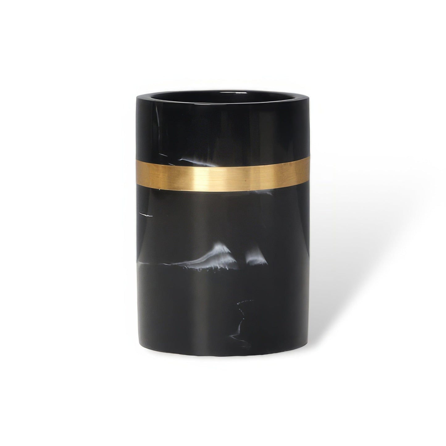 Ensemble d’Accessoires de Salle de Bain 8 Pièces – Élégance Noire et Dorée pour un Look Hôtelier