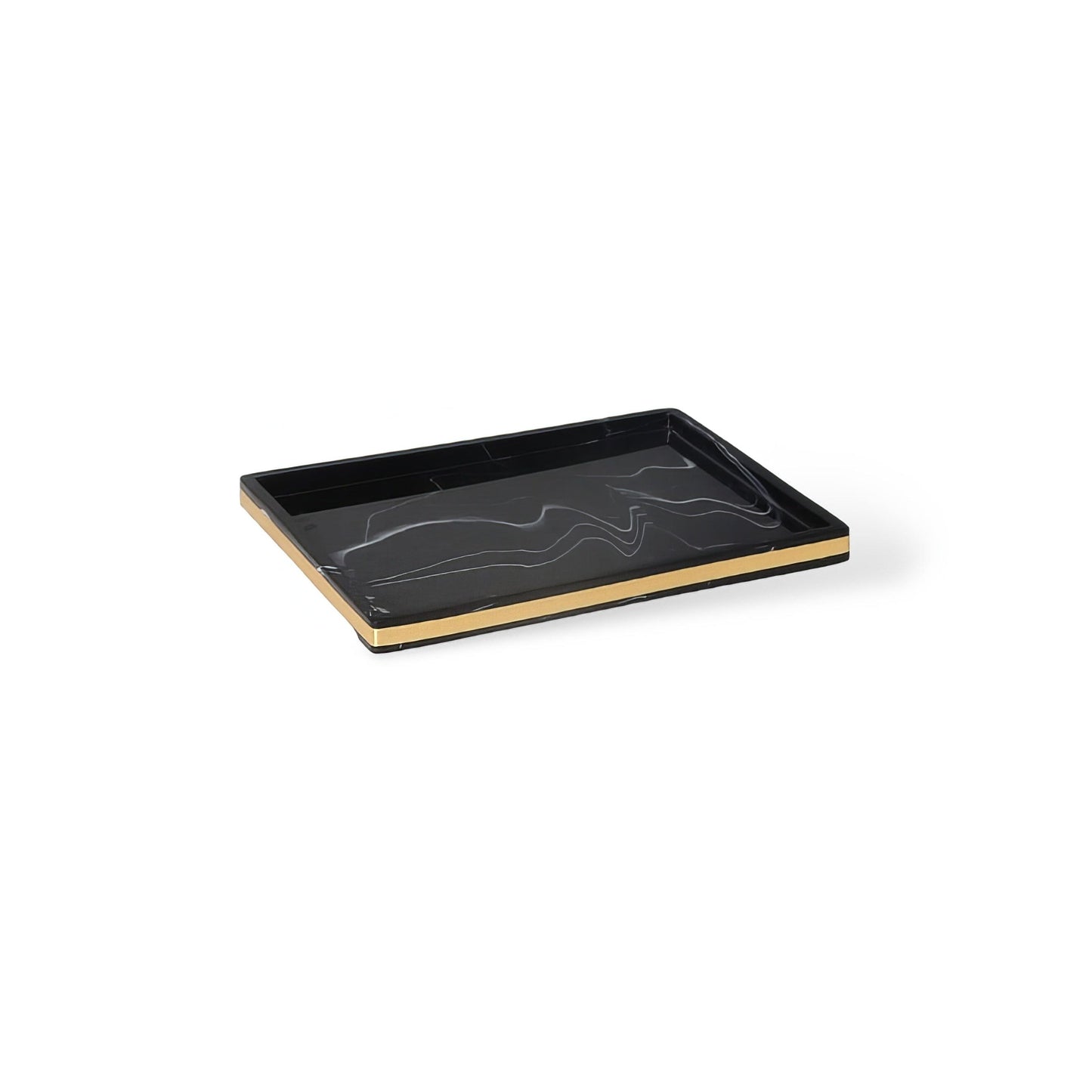 Ensemble d’Accessoires de Salle de Bain 8 Pièces – Élégance Noire et Dorée pour un Look Hôtelier