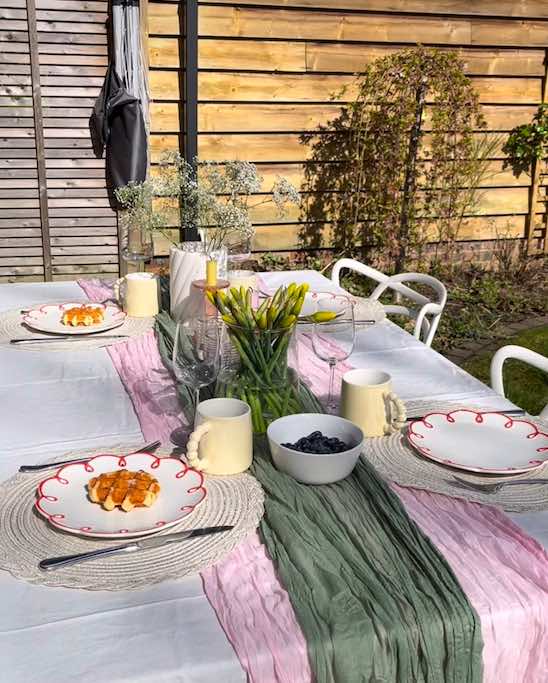 Assiettes en Céramique, Bord Ondulé Rouge, Lot de 2