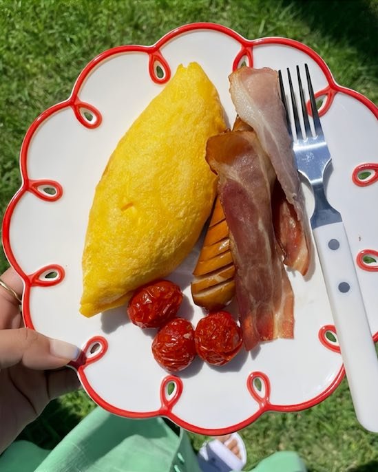 Assiettes en Céramique, Bord Ondulé Rouge, Lot de 2