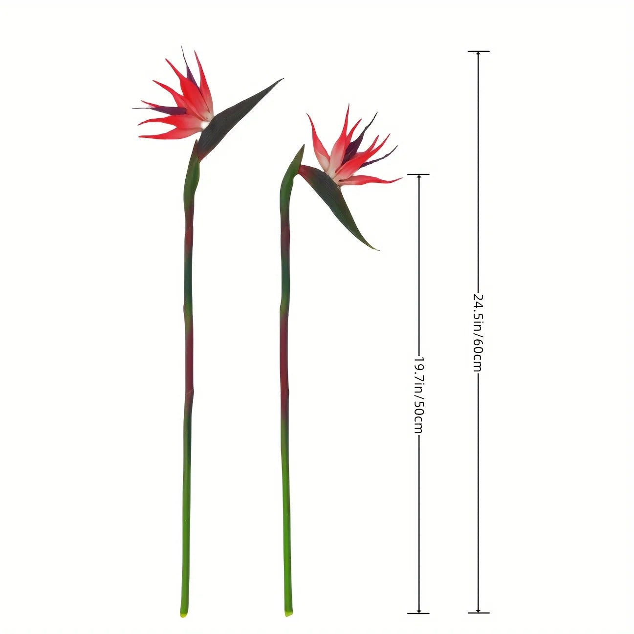 Faux Fleurs Strelitzia, Lot de 3 Tiges, Effet Tropical