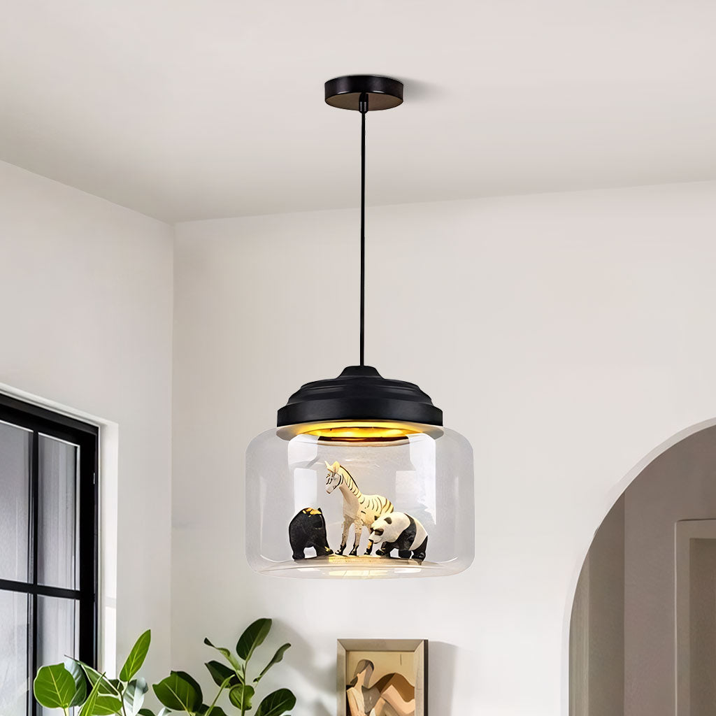Suspension en Verre Calliope Zoo – Luminaires Ludiques pour Enfants
