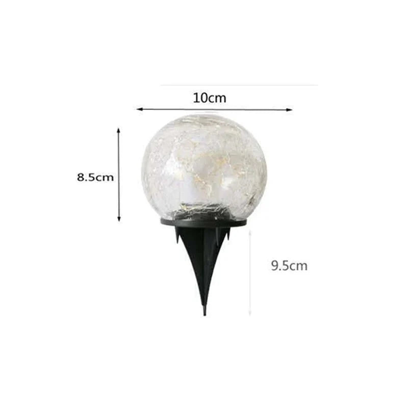 Globe Solaire en Verre Craquelé – Éclat magique pour vos soirées en extérieur