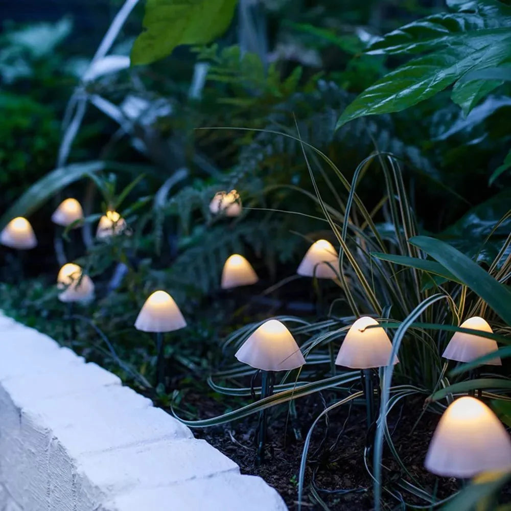 Guirlande solaire champignons lumineux pour jardin – 10 LED