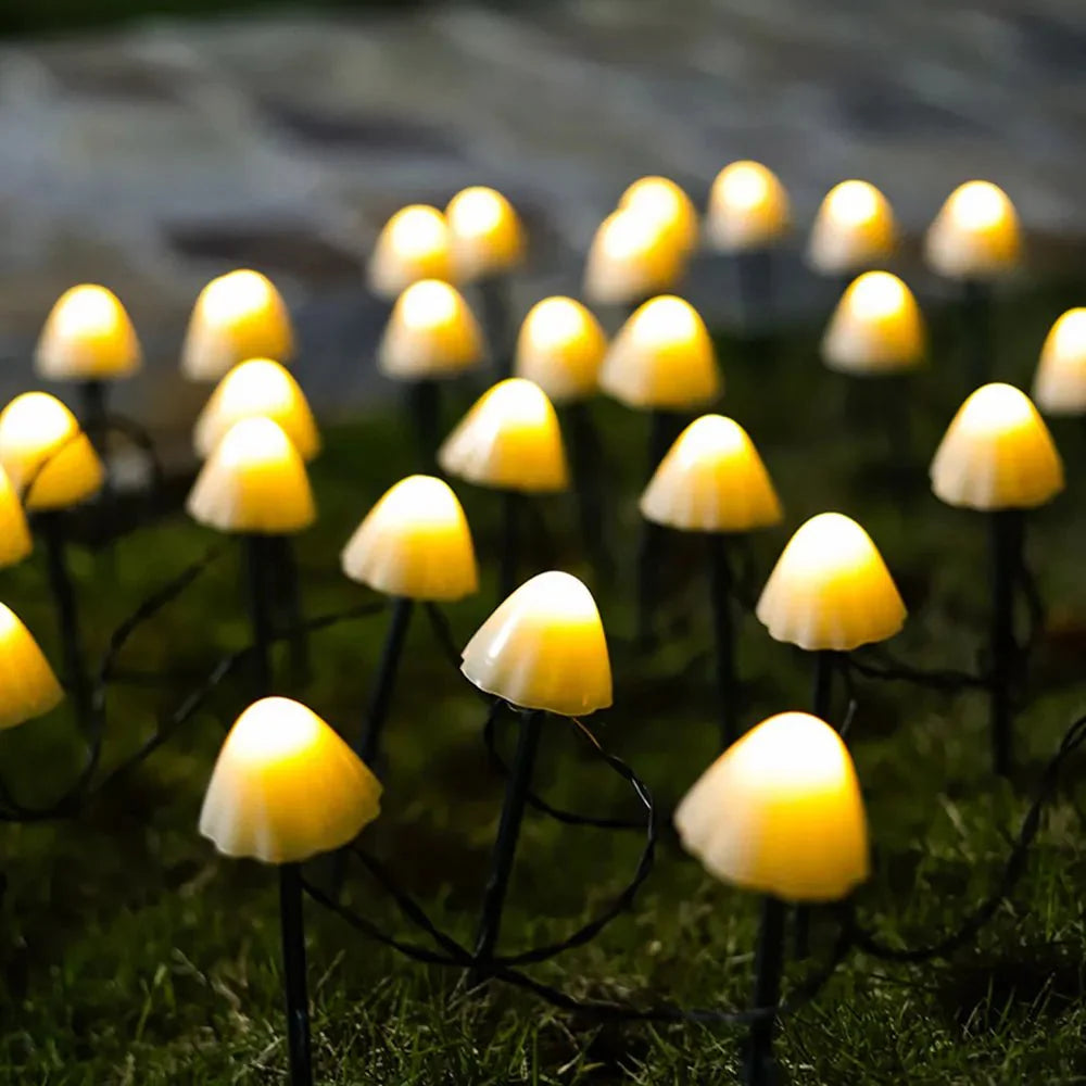 Guirlande solaire champignons lumineux pour jardin – 10 LED