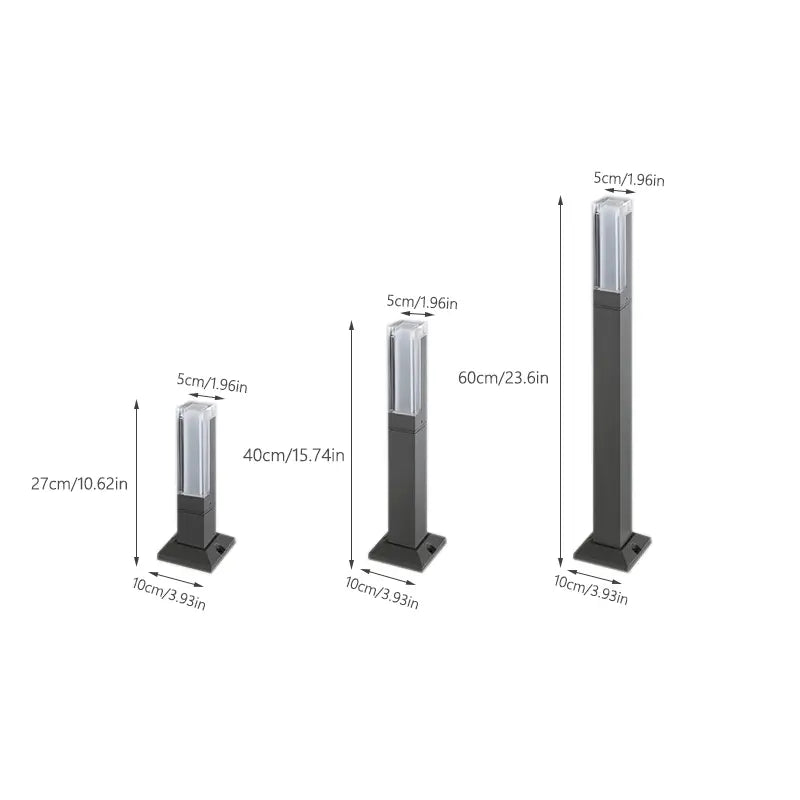 Borne Lumineuse LED Extérieure IP65 en Aluminium Noir