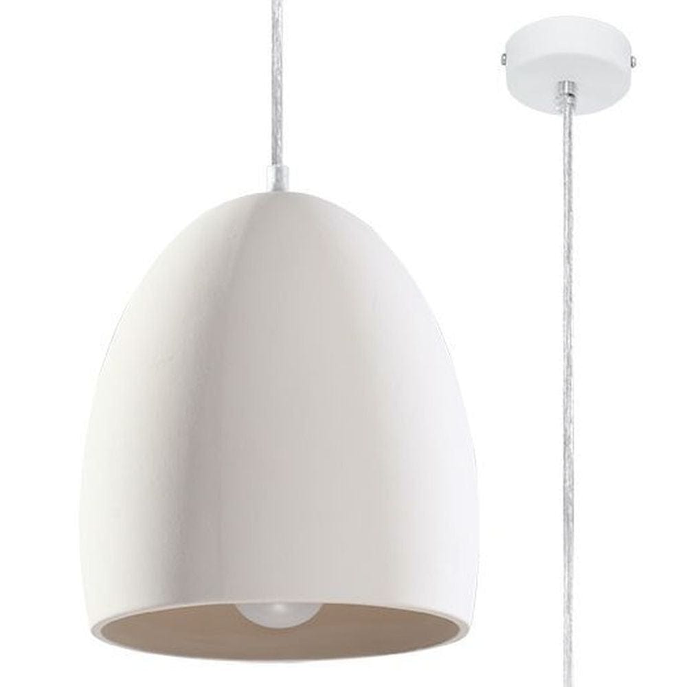 Suspension Céramique Blanche – Design Moderne