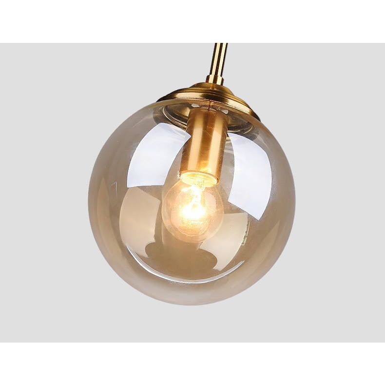 Suspension Boule Verre, Anneau Métal Doré ou Noir