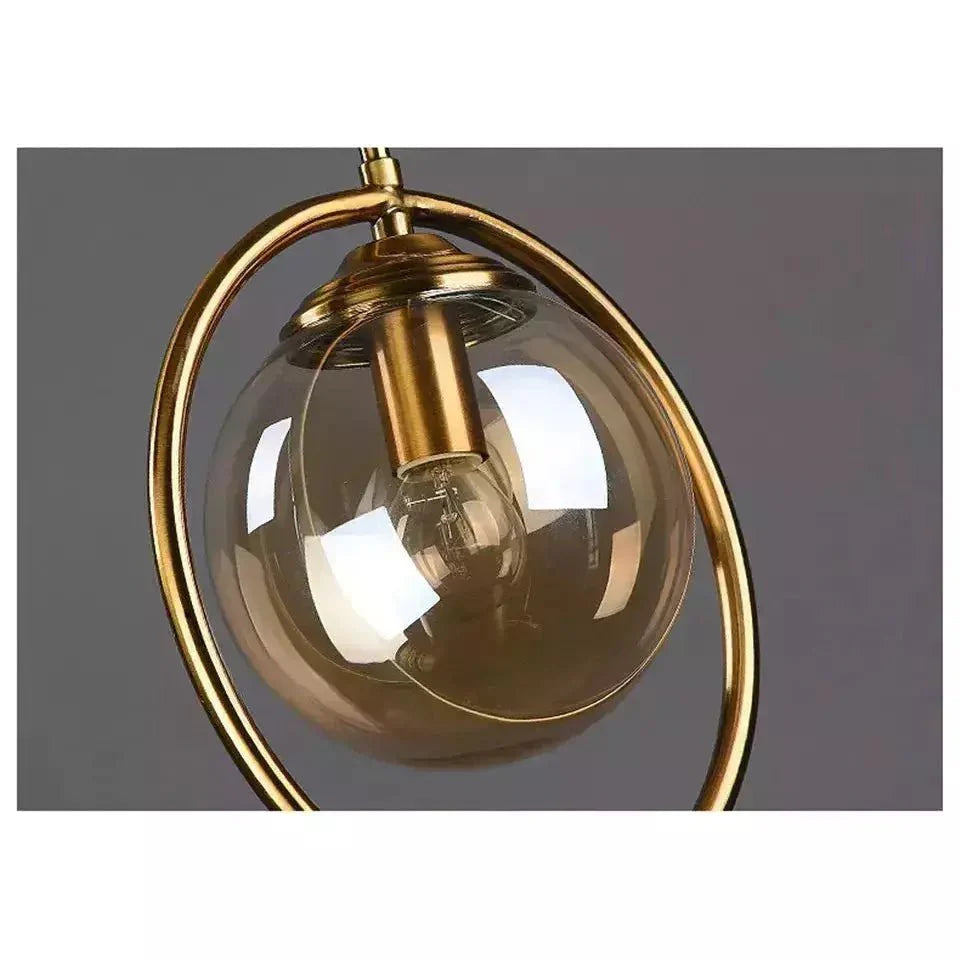 Suspension Boule Verre, Anneau Métal Doré ou Noir