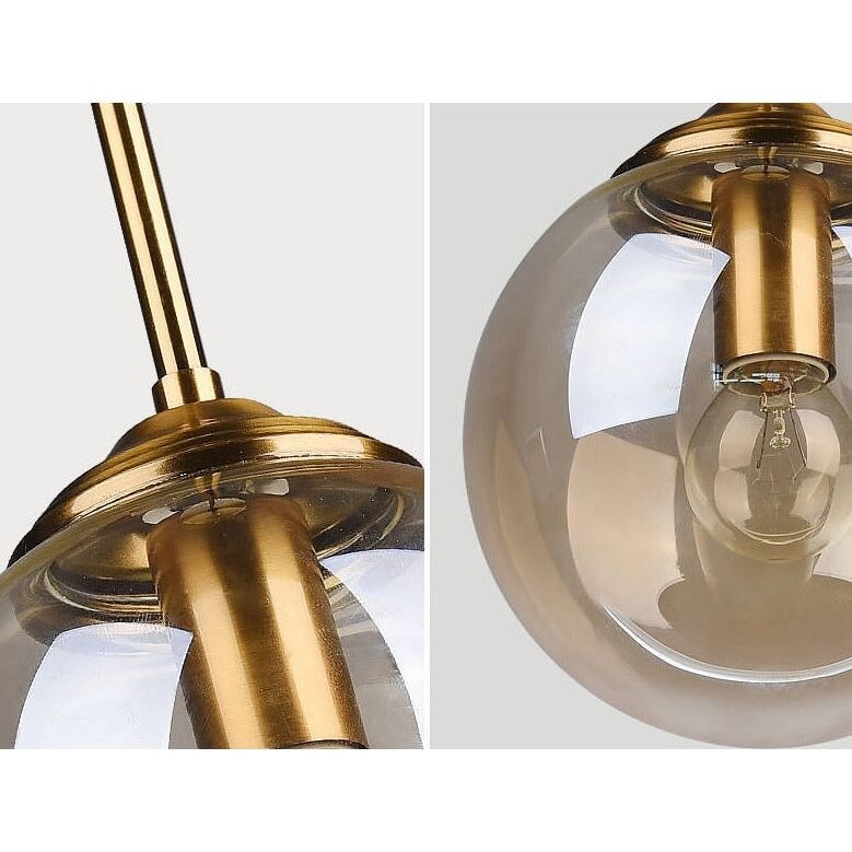 Suspension Boule Verre, Anneau Métal Doré ou Noir