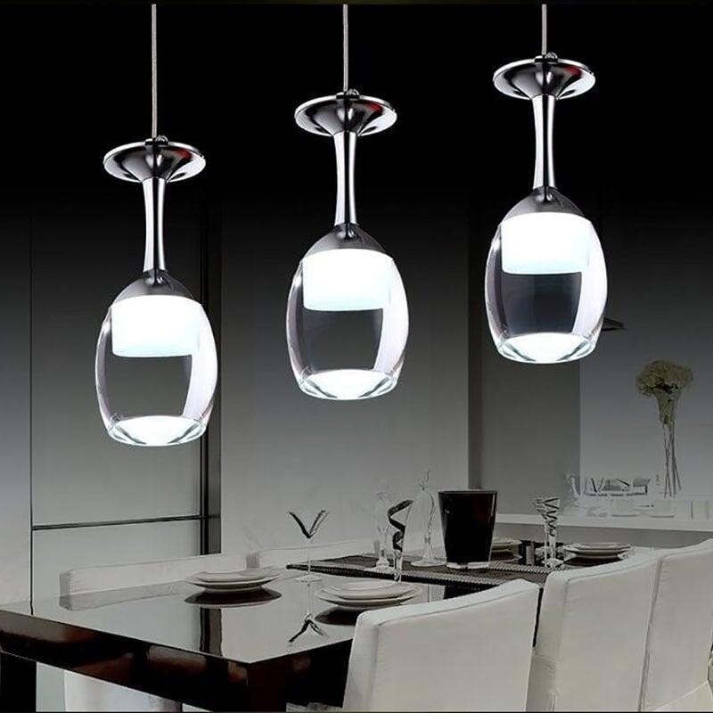 Suspension Verre à Vin LED, Hauteur Réglable, Design Bar