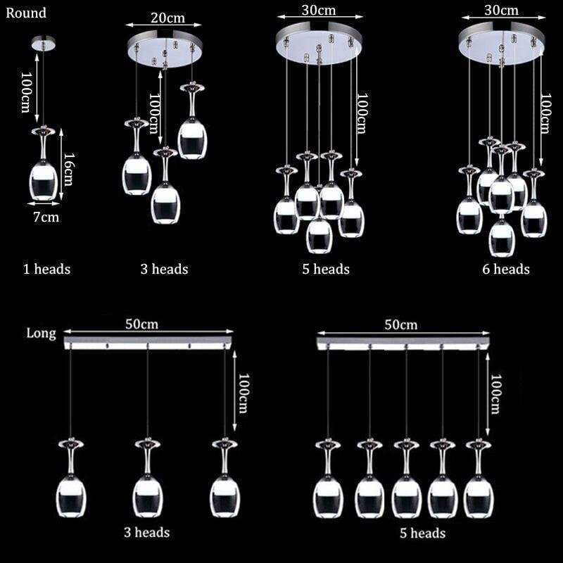 Suspension Verre à Vin LED, Hauteur Réglable, Design Bar