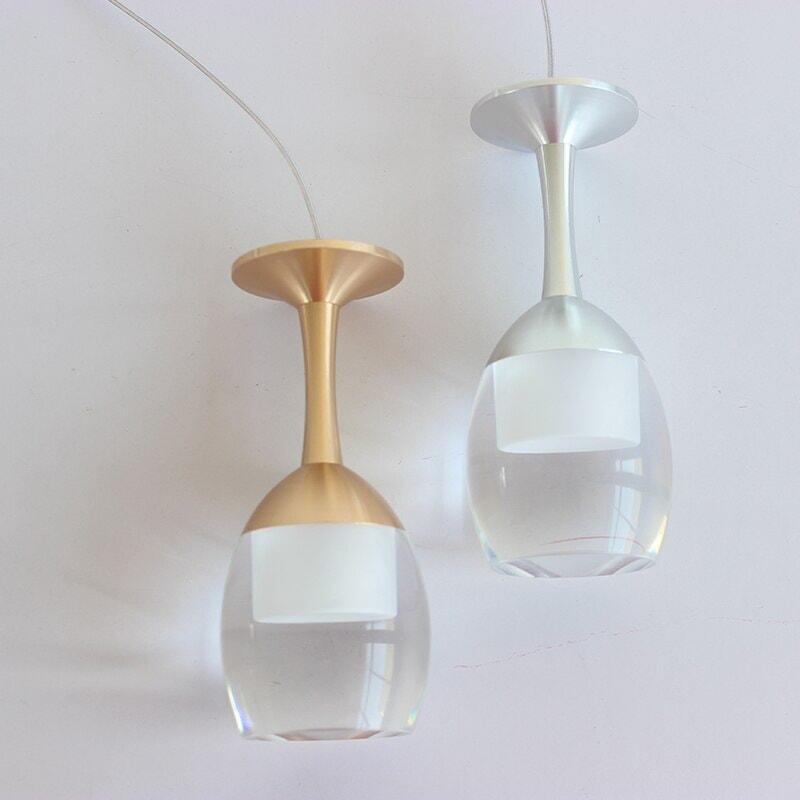 Suspension Verre à Vin LED, Hauteur Réglable, Design Bar