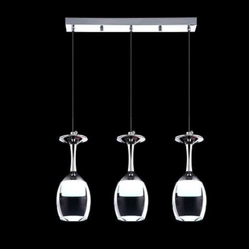 Suspension Verre à Vin LED, Hauteur Réglable, Design Bar