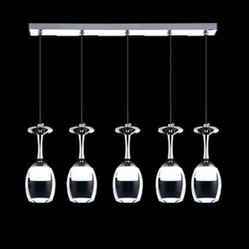 Suspension Verre à Vin LED, Hauteur Réglable, Design Bar