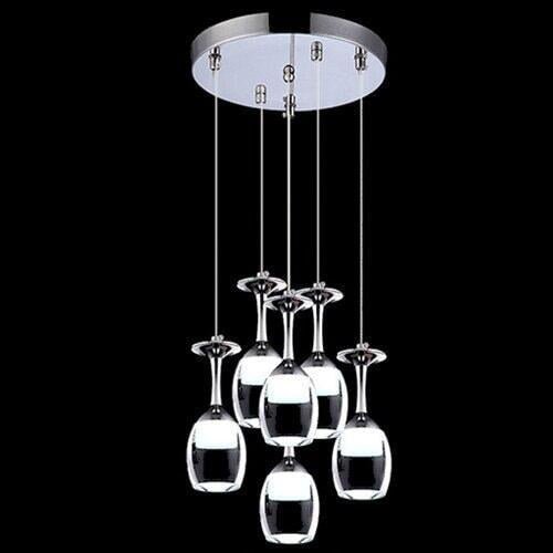 Suspension Verre à Vin LED, Hauteur Réglable, Design Bar