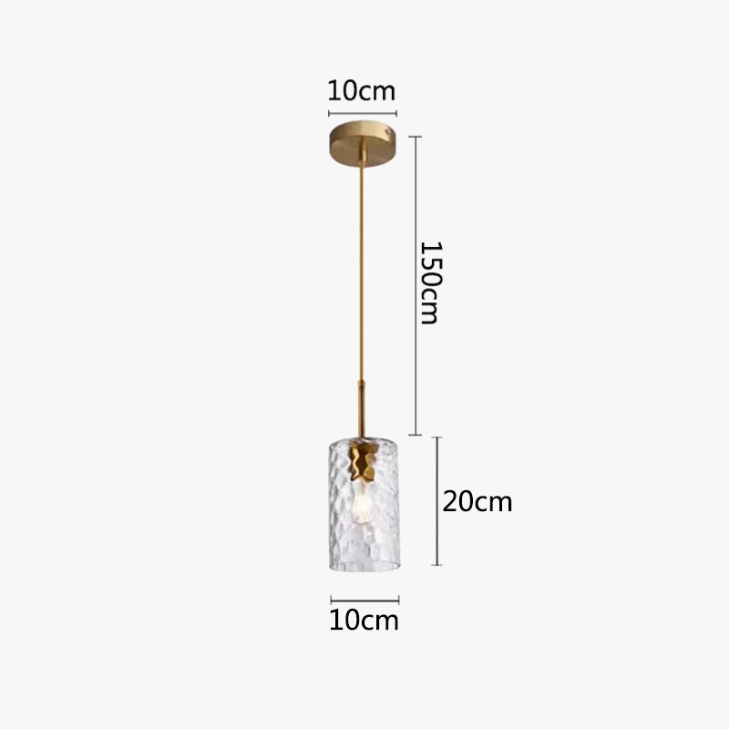 Suspension Cylindrique en Verre – Finition Dorée ou Grise