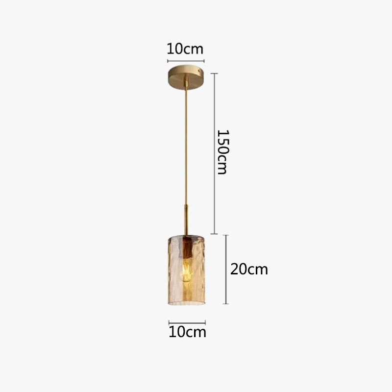 Suspension Cylindrique en Verre – Finition Dorée ou Grise