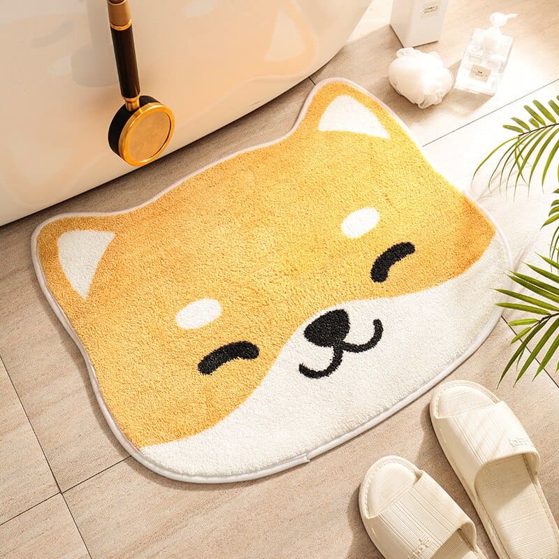 Tapis de bain antidérapant en forme de tête de chat – Doux, kawaii et absorbant
