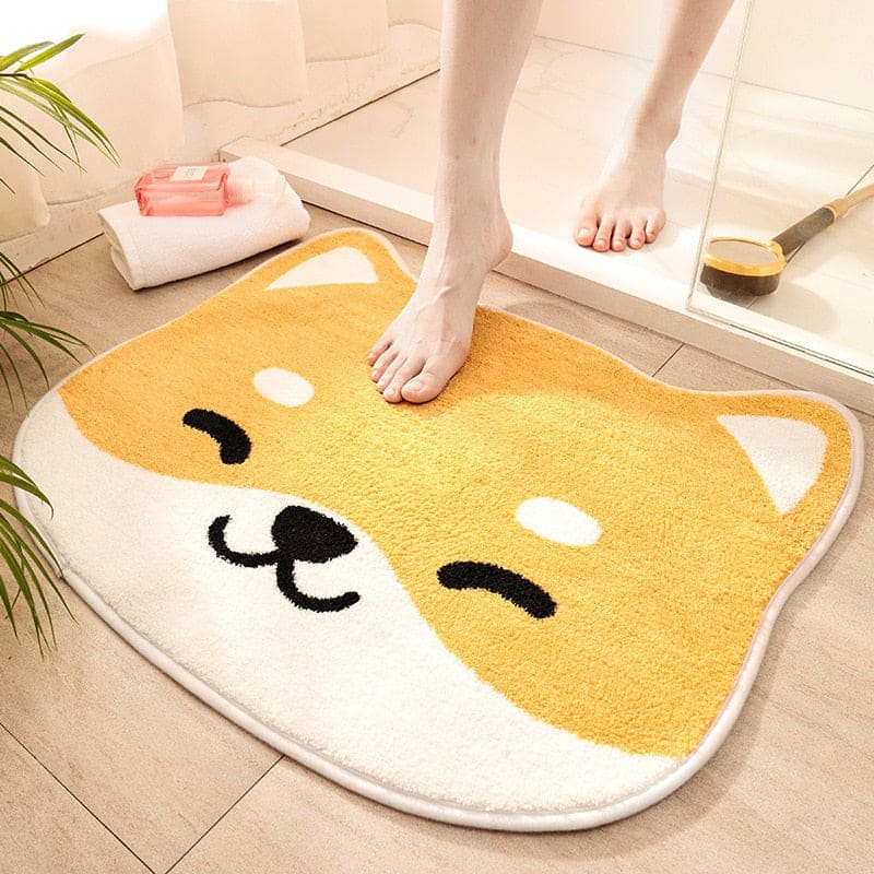 Tapis de bain antidérapant en forme de tête de chat – Doux, kawaii et absorbant