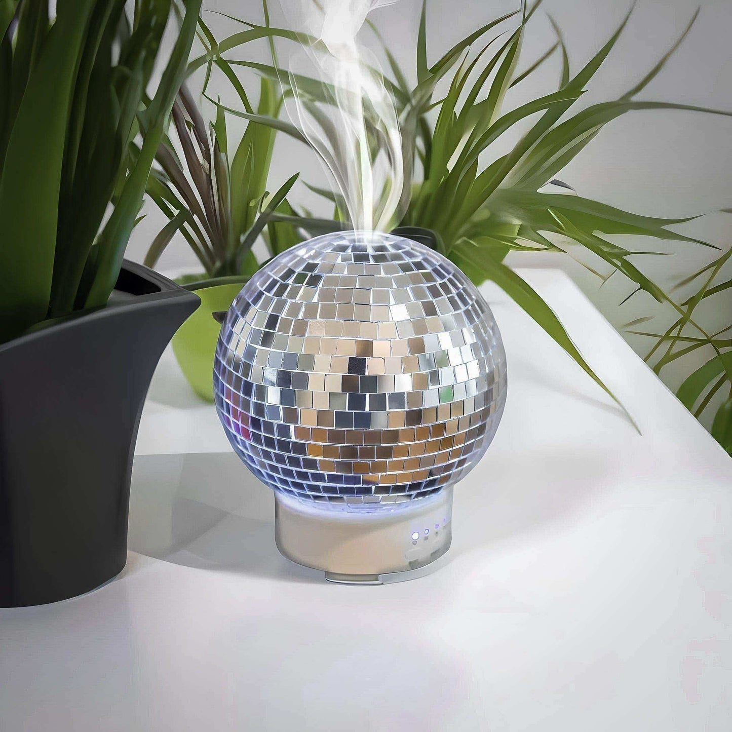 Diffuseur d’Huiles Essentielles Disco – Boule à Facettes Rotative avec Lumières LED et Brume Aromatique