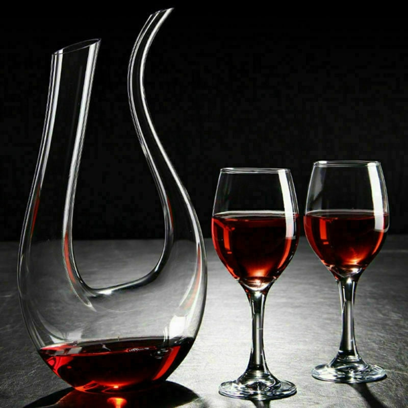 Carafe à Vin en Cristal Forme U – Capacité 1500 ml pour une Dégustation Élégante