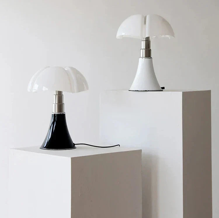 Lampe de Table LED, Design Champignon, Noir Blanc, 36cm