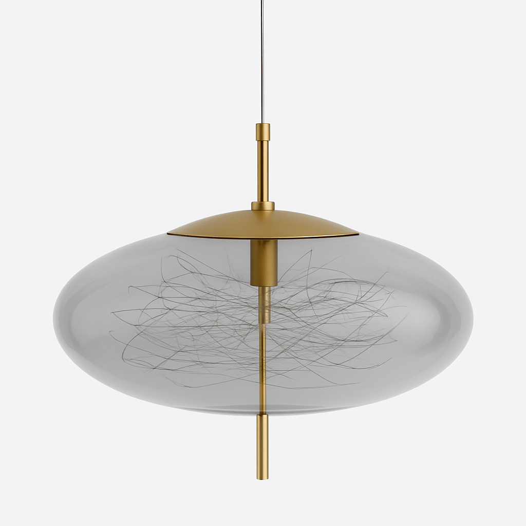 Suspension Verre Fumé LED Moderne Effet Céleste