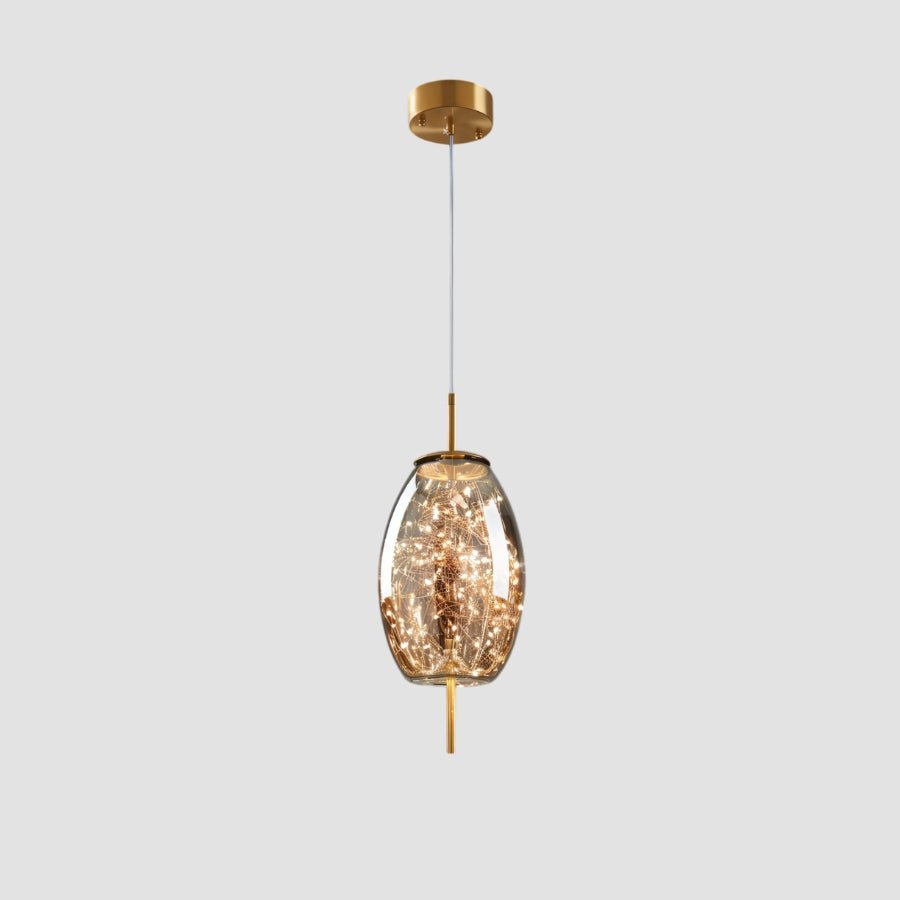 Suspension Verre Fumé LED Moderne Effet Céleste