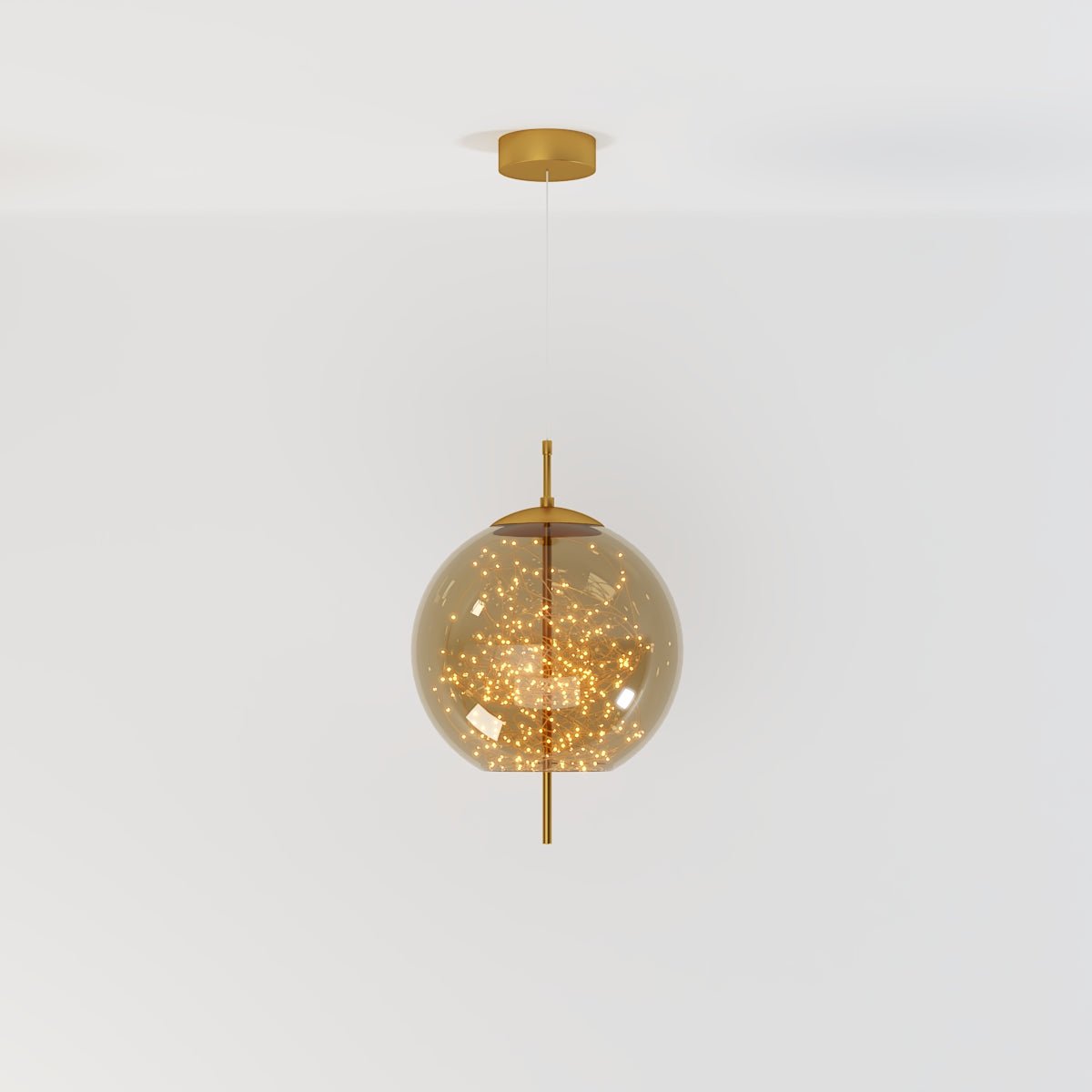 Suspension Verre Fumé LED Moderne Effet Céleste