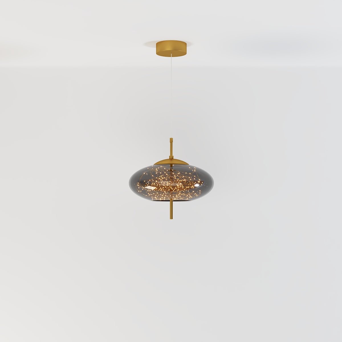 Suspension Verre Fumé LED Moderne Effet Céleste