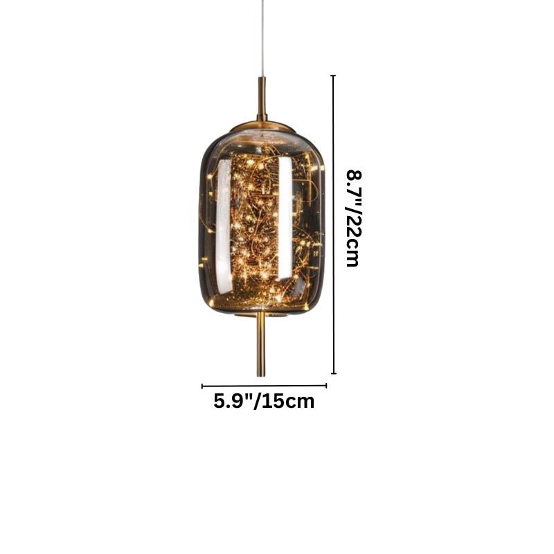 Suspension Verre Fumé LED Moderne Effet Céleste
