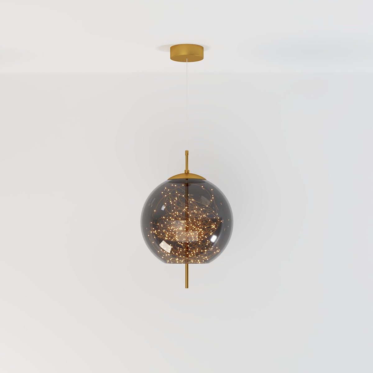Suspension Verre Fumé LED Moderne Effet Céleste
