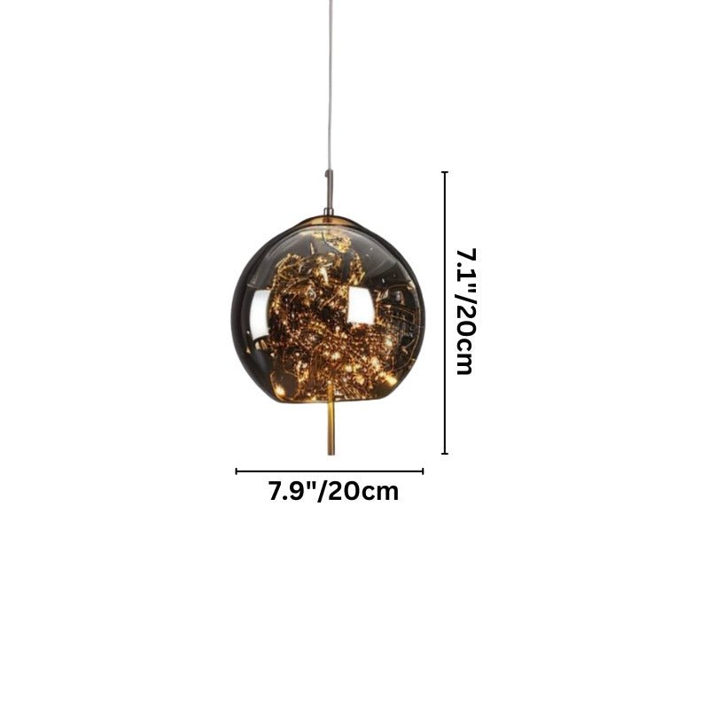 Suspension Verre Fumé LED Moderne Effet Céleste