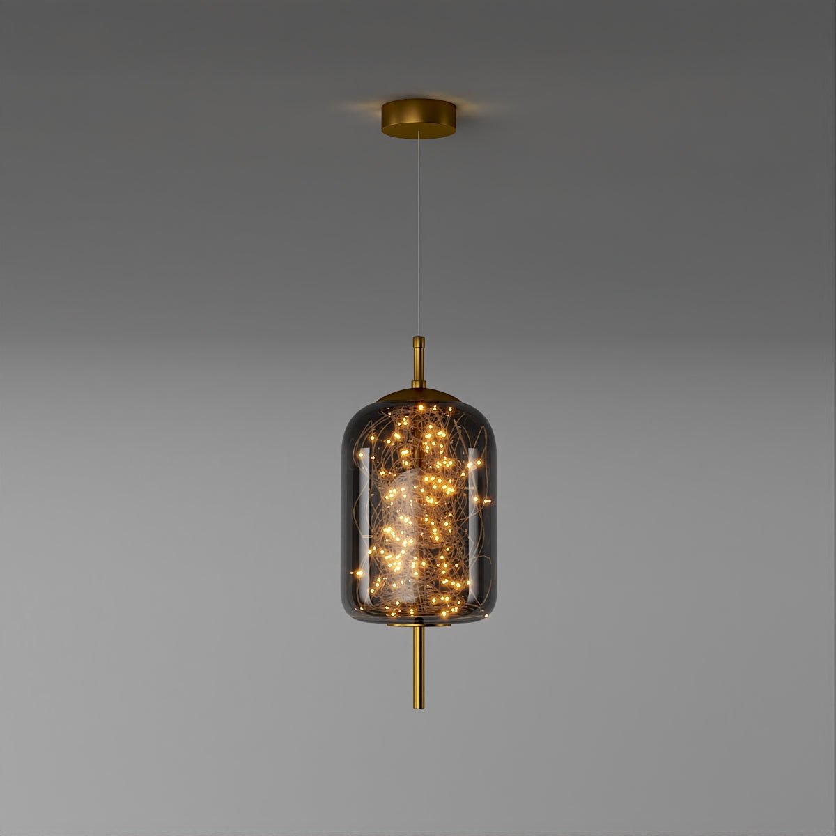Suspension Verre Fumé LED Moderne Effet Céleste
