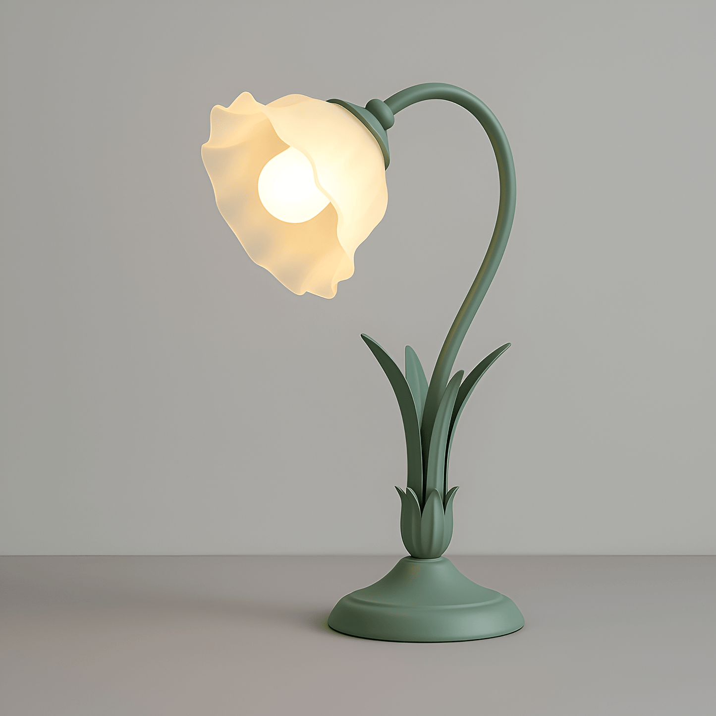 Vintage French Style – Lampe de Bureau à Fleurs de Style Français