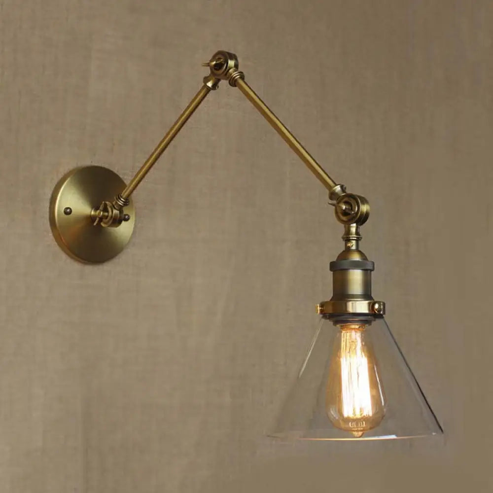 Applique Murale Vintage Verre Clair, Laiton ou Chrome