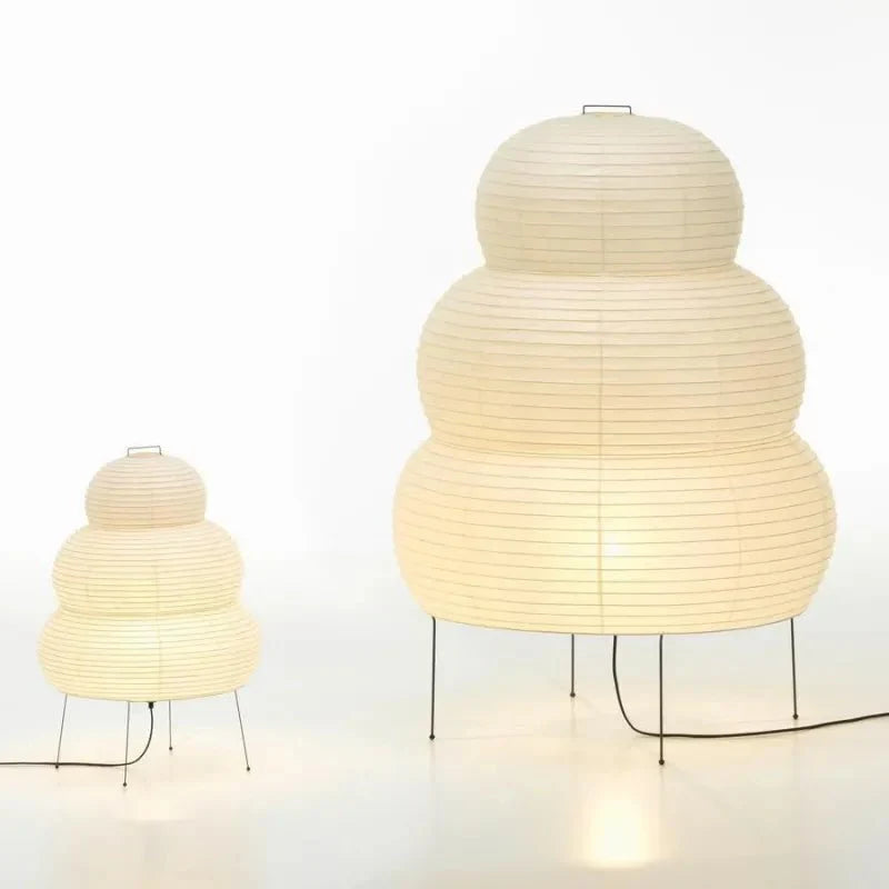 Lampe de Sol Wabi Sabi, Papier de Riz, Trépied Réglable