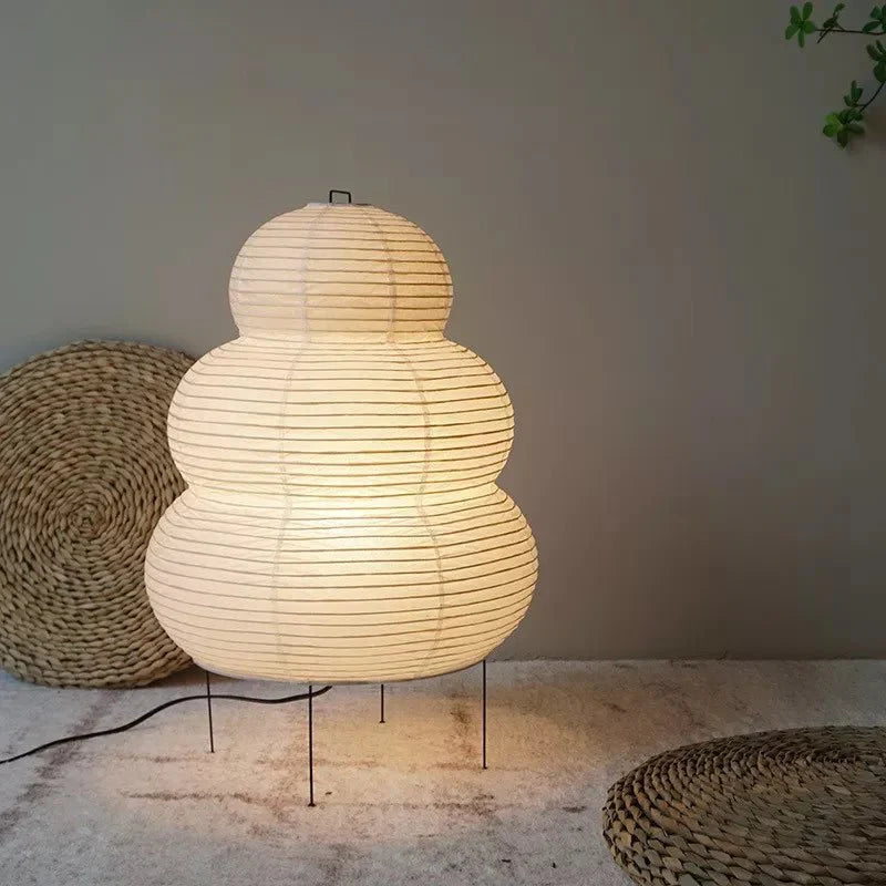 Lampe de Sol Wabi Sabi, Papier de Riz, Trépied Réglable