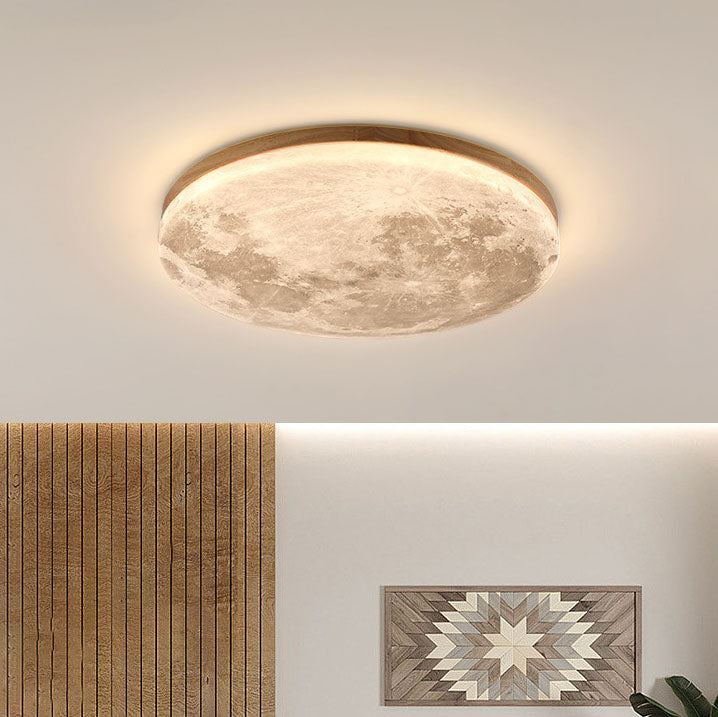 Plafonnier LED Rond Nordic Minimaliste | Lampe en Acrylique Forme Lune, Monture Encastrée
