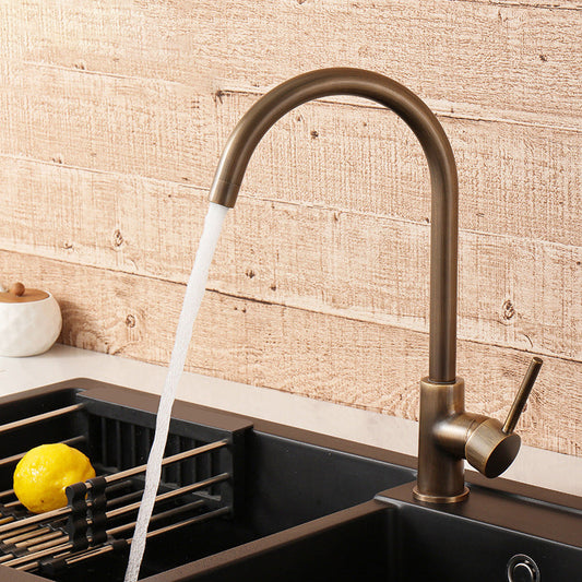Mitigeur Cuisine, Laiton, Bec Pivotant 360°, Bronze Antique