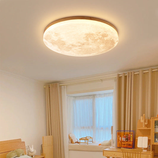 Plafonnier LED Rond Nordic Minimaliste | Lampe en Acrylique Forme Lune, Monture Encastrée