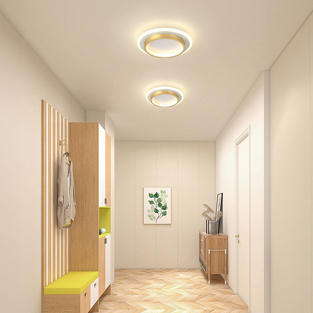 Plafonniers LED Ronds | Métal et Acrylique pour Couloir