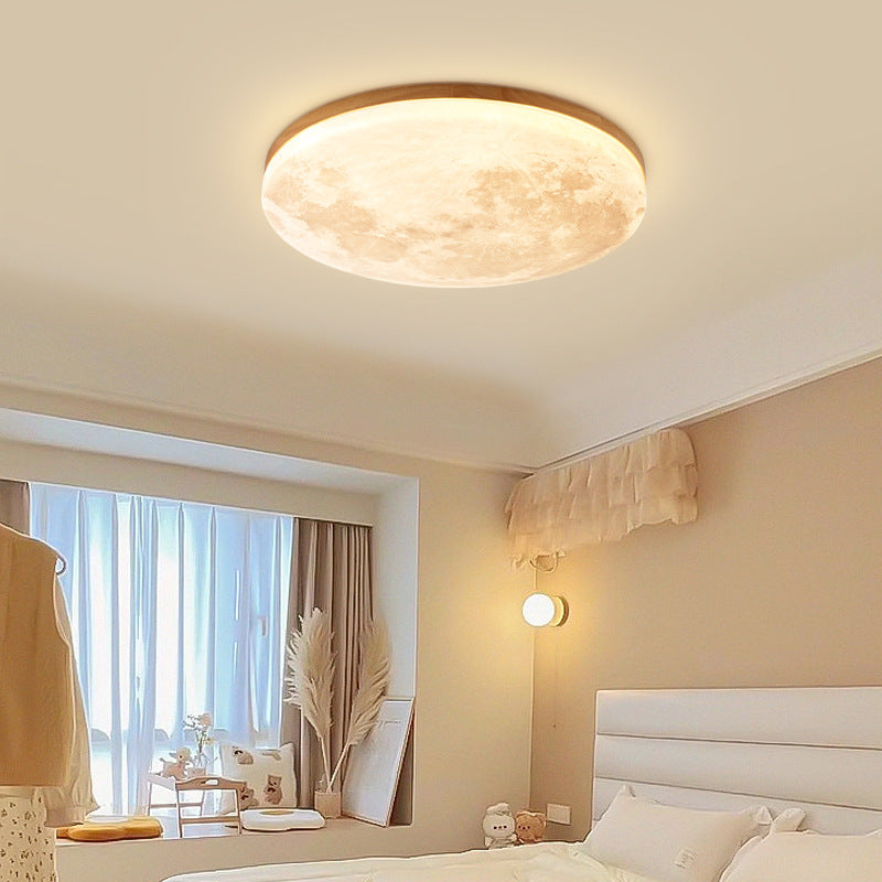 Plafonnier LED Rond Nordic Minimaliste | Lampe en Acrylique Forme Lune, Monture Encastrée