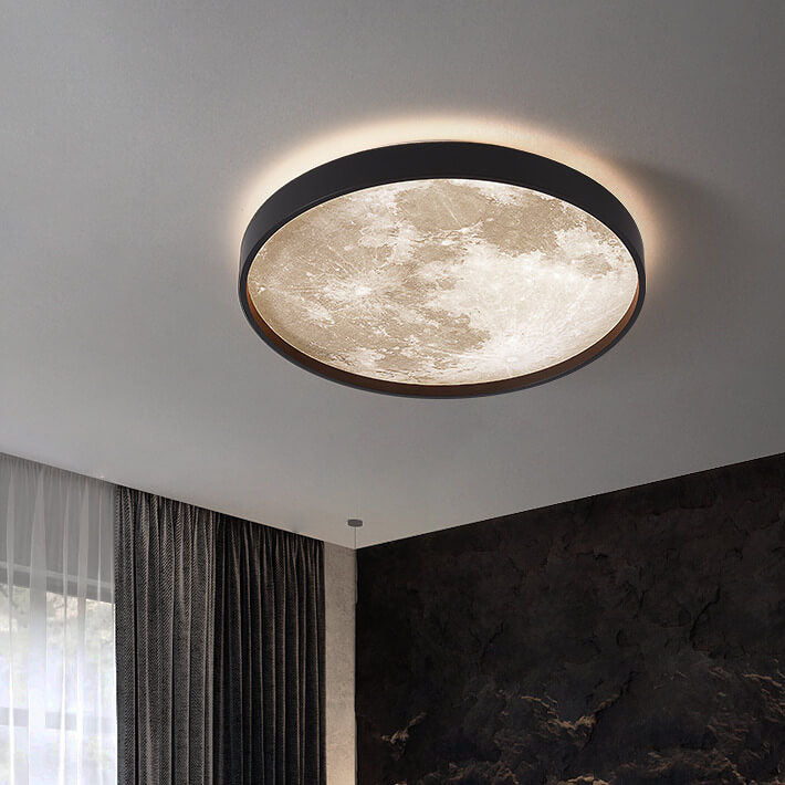 Plafonnier LED Rond Lune | Design Nordique et Créatif