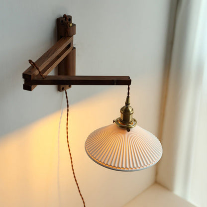 Applique Murale Bois Pliable, Bras Articulé Industriel