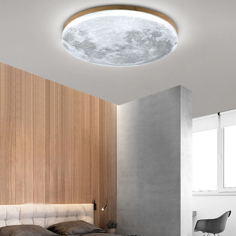 Plafonnier LED Rond Nordic Minimaliste | Lampe en Acrylique Forme Lune, Monture Encastrée