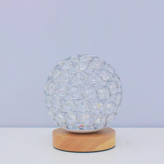 Lampe de Table LED Ronde Rechargeable en Bambou